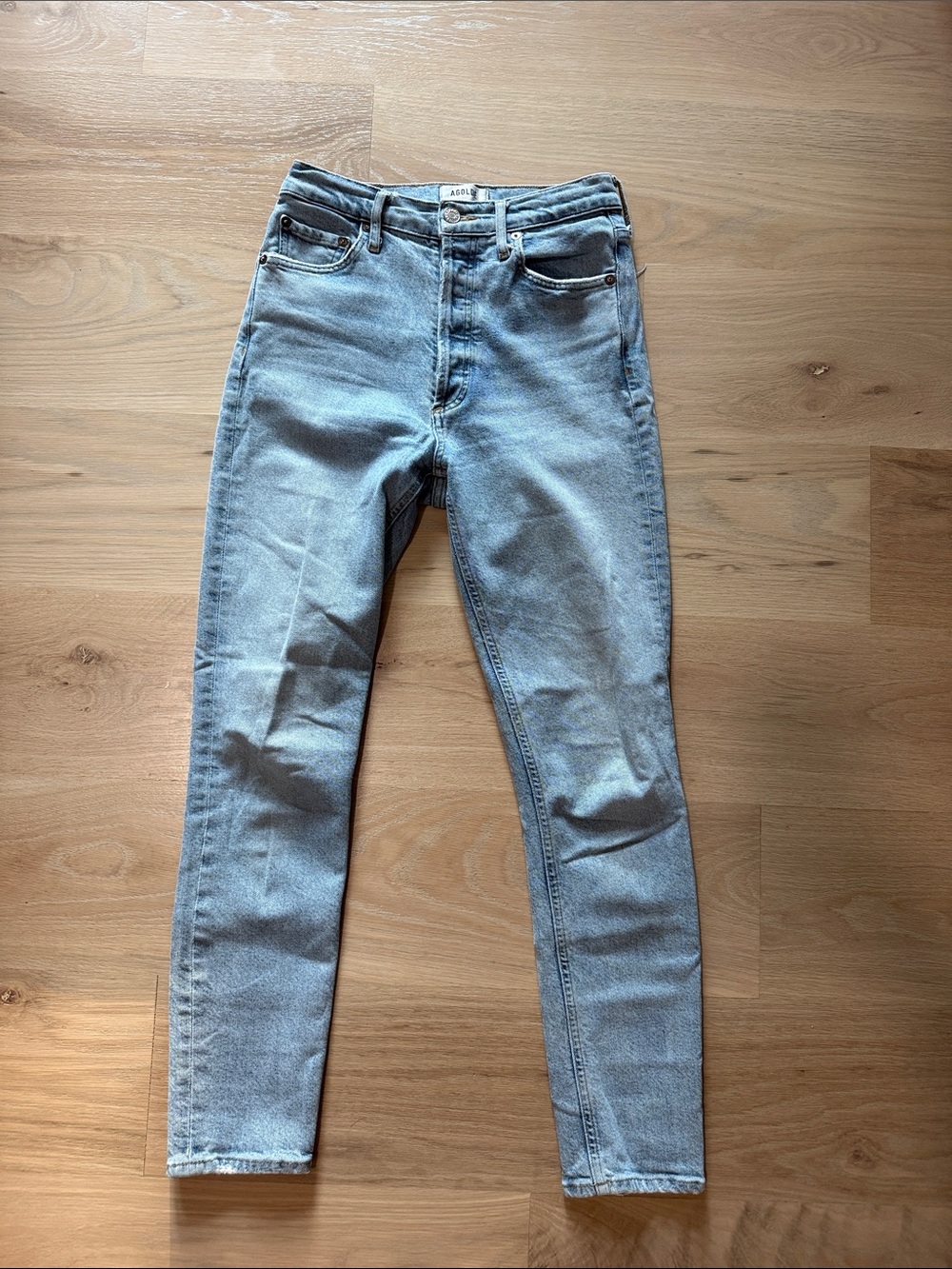 AGOLDE Nico High Rise Slim Jeans in Light Wash (Size 25)
